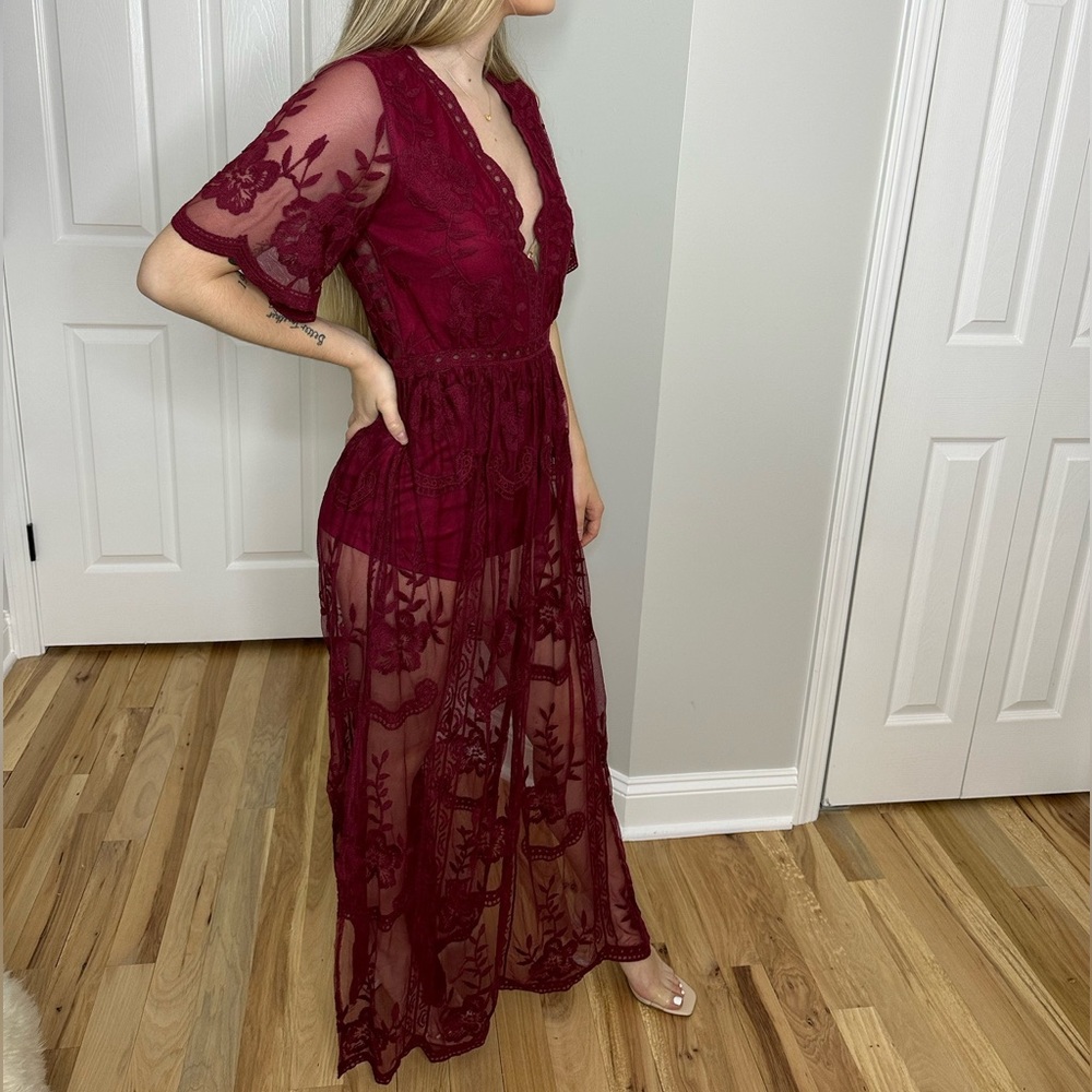 Red Lacy Romper